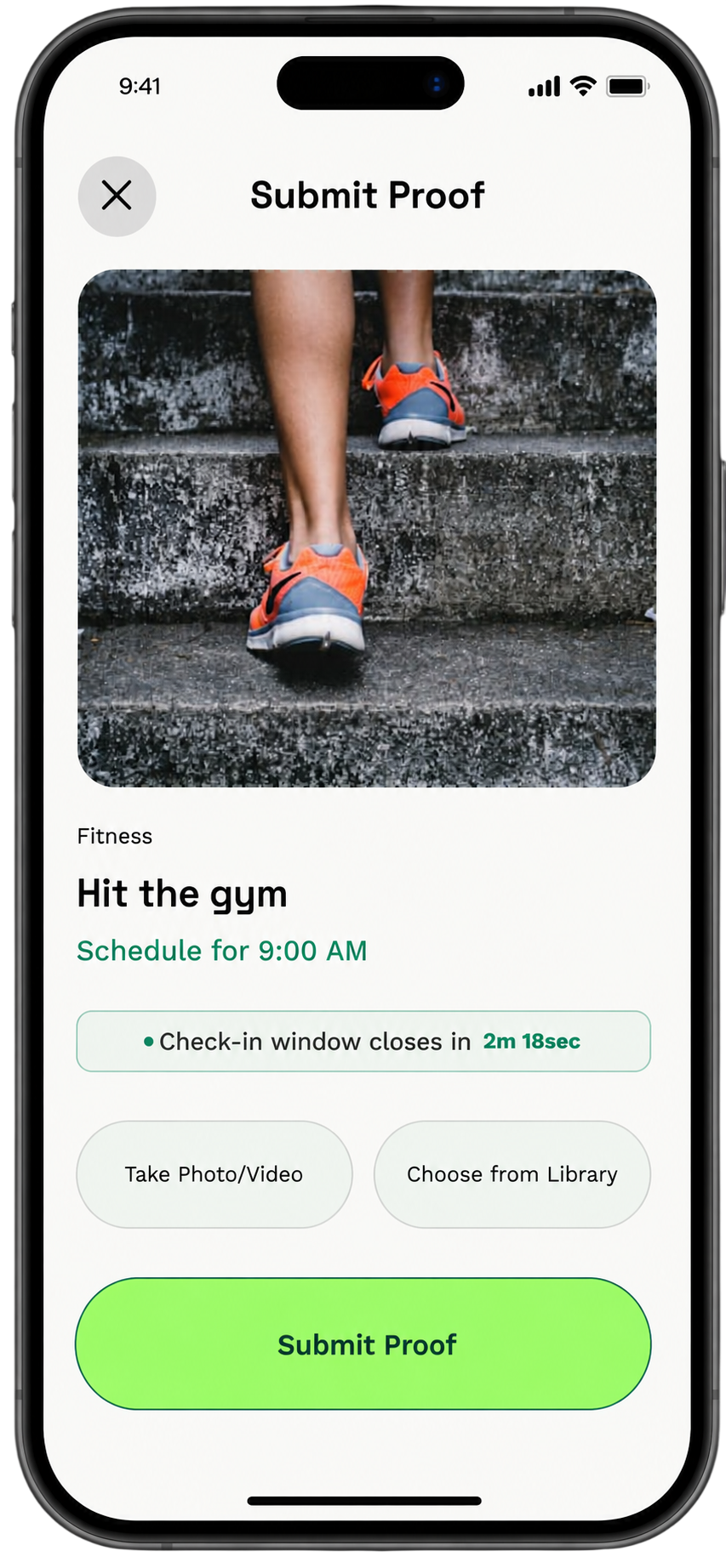 Photo proof check-in on 3D Habits